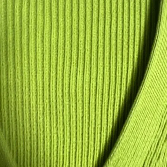 Boden Lime Green Cardigan Size 8 Chunky Knit Wood Button Cotton 3/4 sleeve Boho - Picture 6 of 10